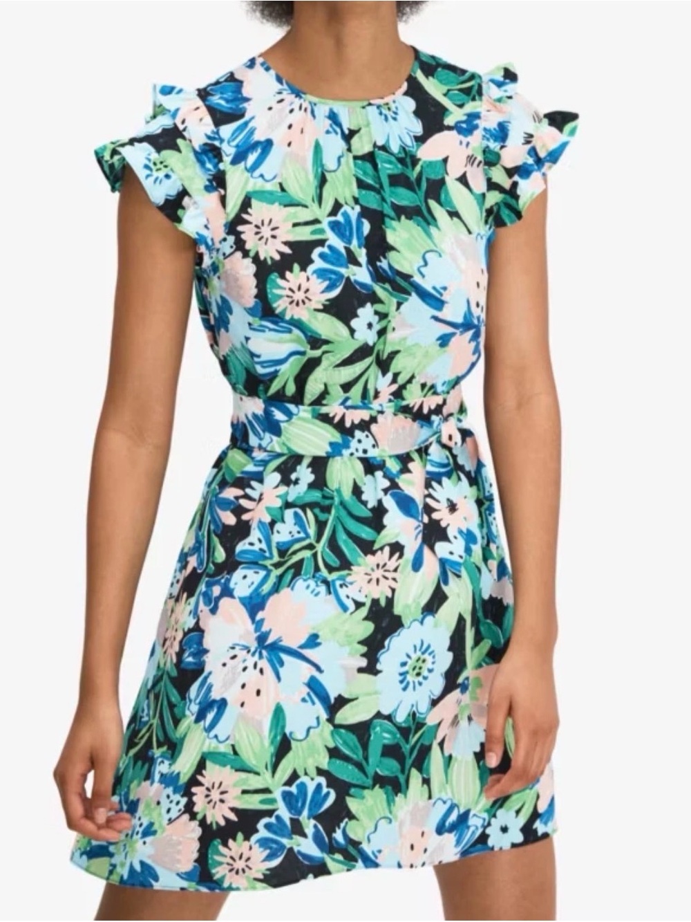 Kate Spade Full Bloom Floral Flutter Sleeve Mini Dress Size 6